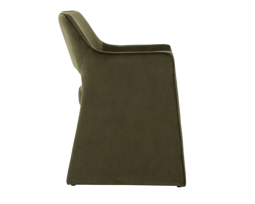 MARCO - Chaise de salle à manger vert olive profond