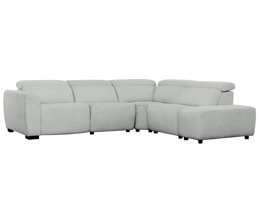 PHILIPPE - Sofa sectionnel inclinable électrique gris bouclé