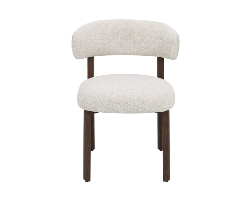 RAFAEL - Chaise de cuisine en tissu bouclé beige