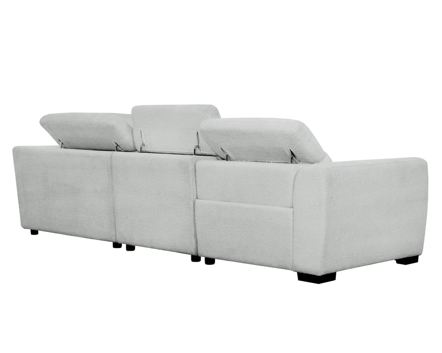 PHILIPPE - Sofa sectionnel inclinable électrique gris bouclé
