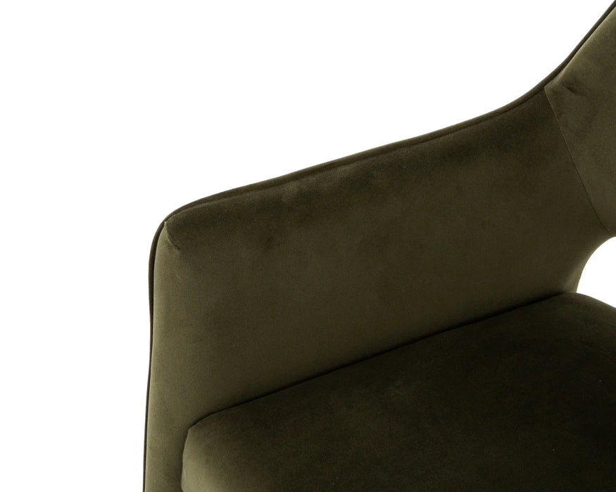 MARCO - Chaise de salle à manger vert olive profond