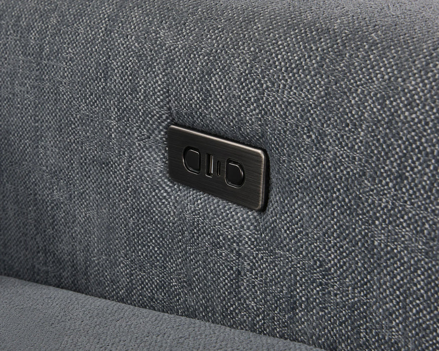 MERLIN - Sofa sectionnel inclinable électrique gris