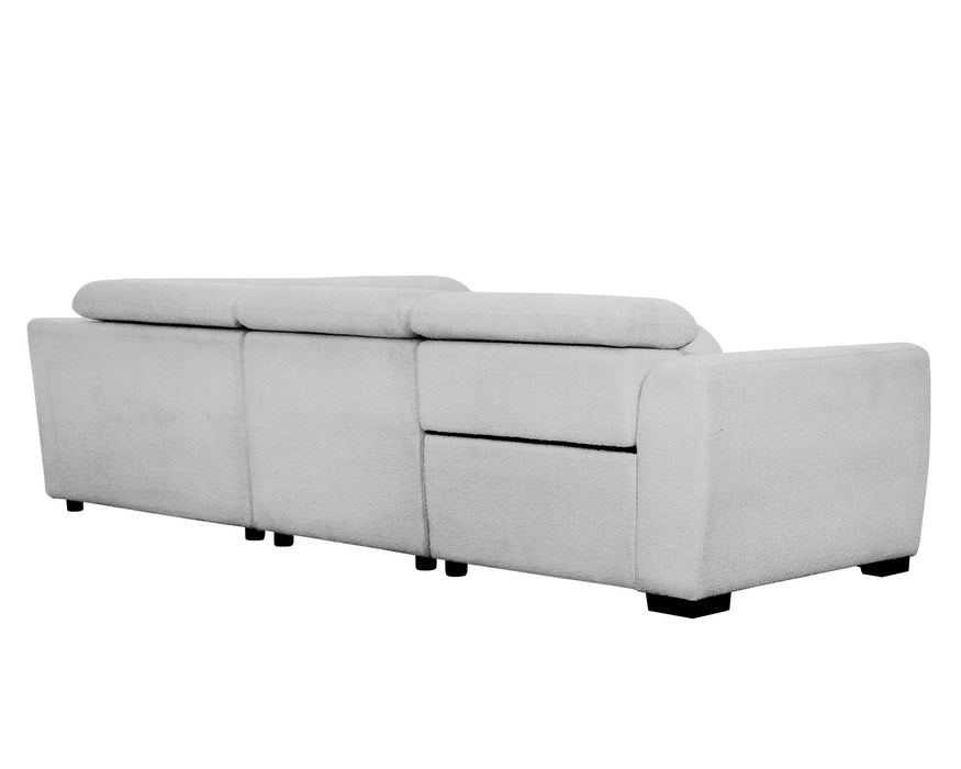 PHILIPPE - Sofa sectionnel inclinable électrique gris bouclé