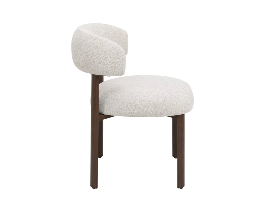 RAFAEL - Chaise de cuisine en tissu bouclé beige