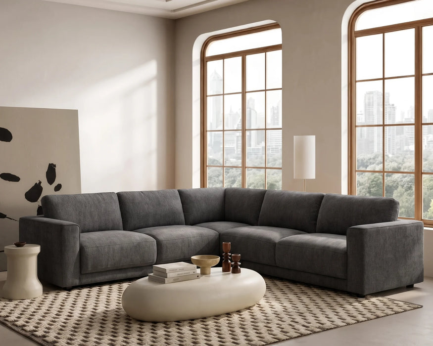 MILANO - Divan sectionnel 106" gris foncé