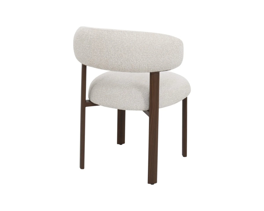 RAFAEL - Chaise de cuisine en tissu bouclé beige