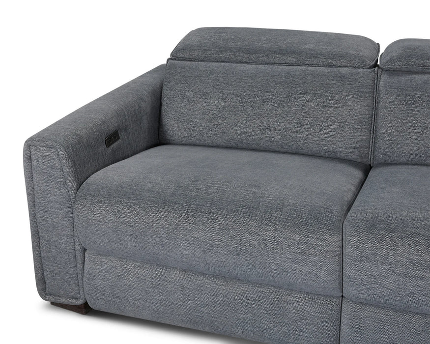 MERLIN - Sofa sectionnel inclinable électrique gris