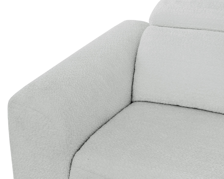 PHILIPPE - Sofa sectionnel inclinable électrique gris bouclé
