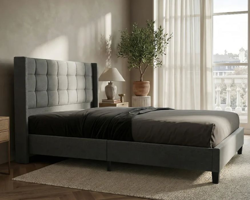 RAVEN - Base de lit gris anthracite