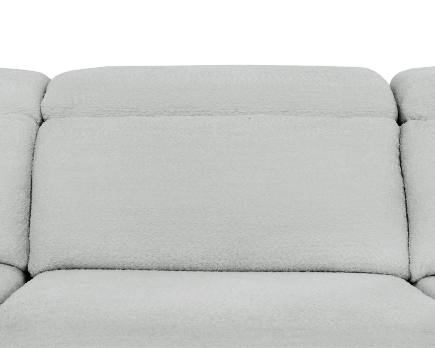PHILIPPE - Sofa sectionnel inclinable électrique gris bouclé