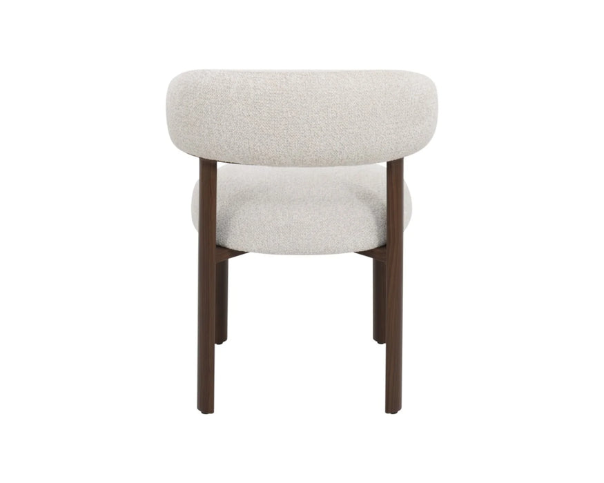 RAFAEL - Chaise de cuisine en tissu bouclé beige
