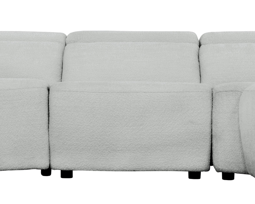 PHILIPPE - Sofa sectionnel inclinable électrique gris bouclé