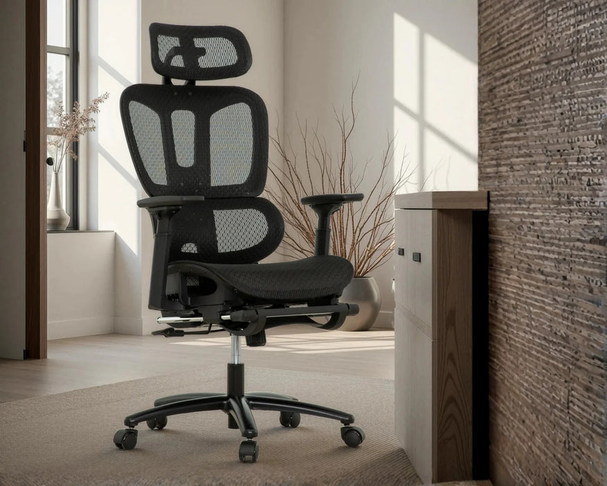 HUXLEY - Chaise de bureau ergonomique avec repose-pieds