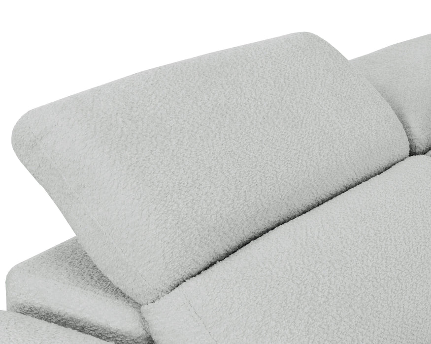 PHILIPPE - Sofa sectionnel inclinable électrique gris bouclé