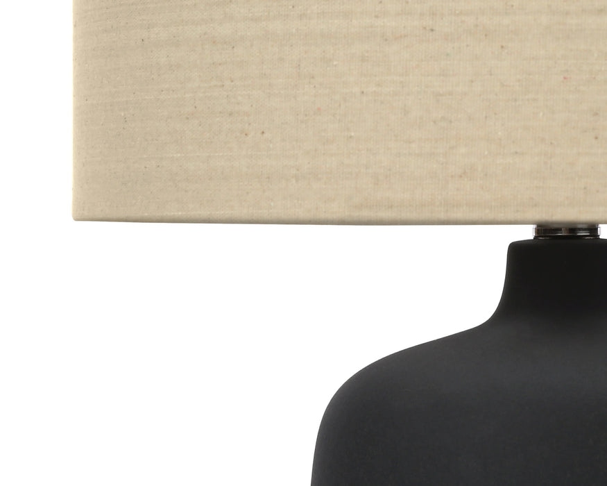 DEUJNA - Lampe de table céramique noir