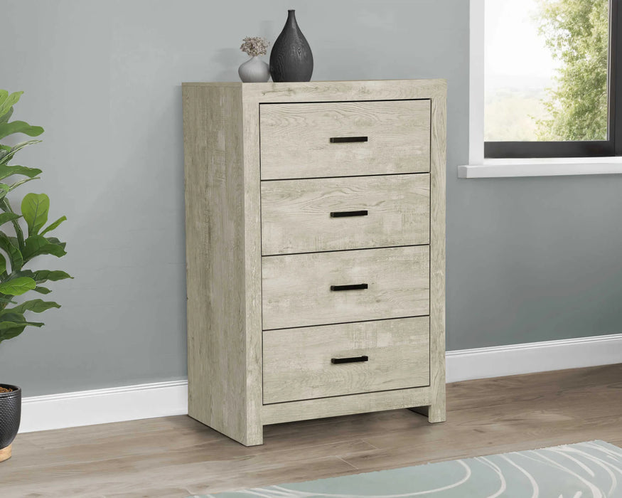 ORION - Commode 4 tiroirs chêne blanchi