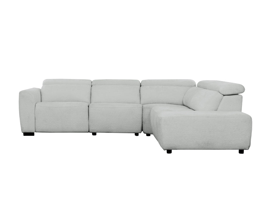 PHILIPPE - Sofa sectionnel inclinable électrique gris bouclé