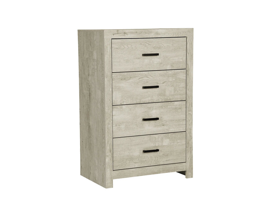 ORION - Commode 4 tiroirs chêne blanchi