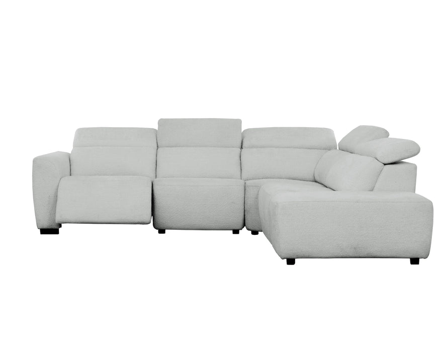 PHILIPPE - Sofa sectionnel inclinable électrique gris bouclé