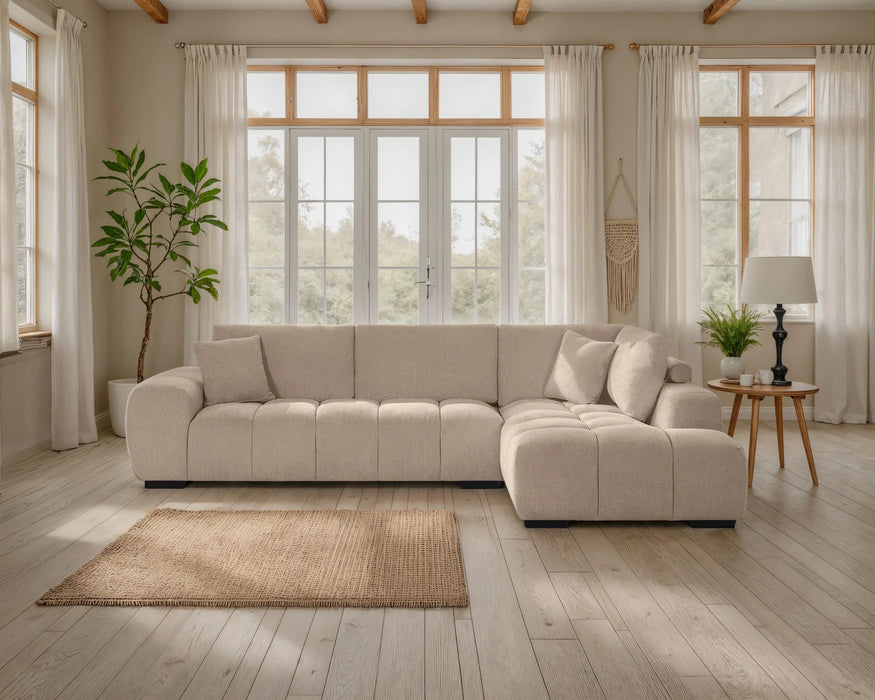 OLIVIA - Sofa sectionnel 120" beige sable