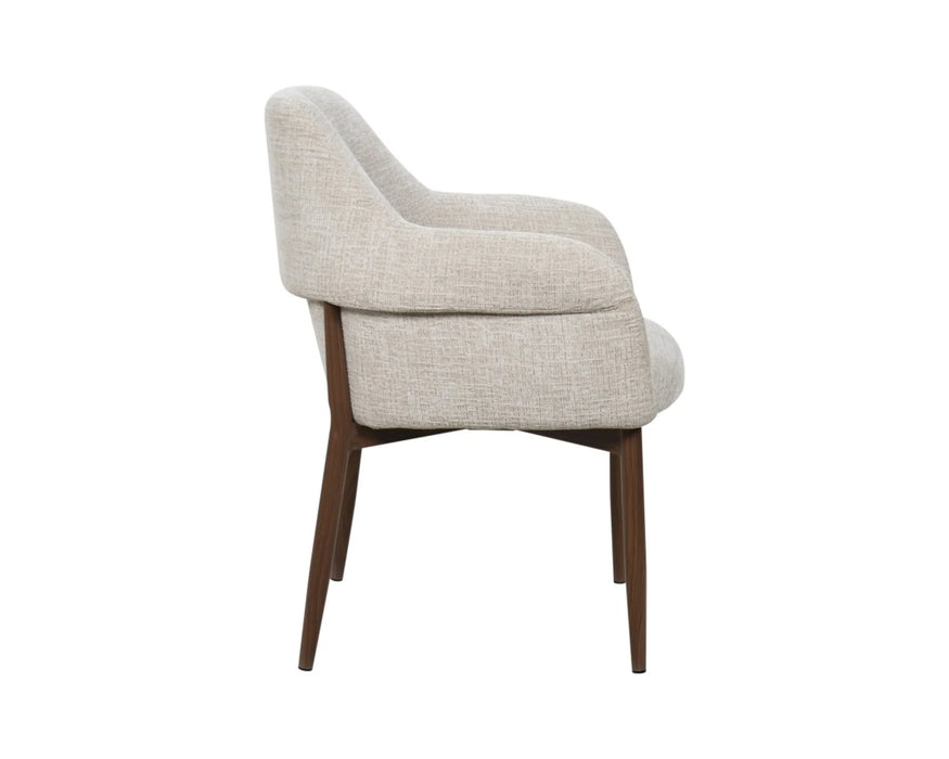 ROMAN - Modern kitchen chair in beige fabric