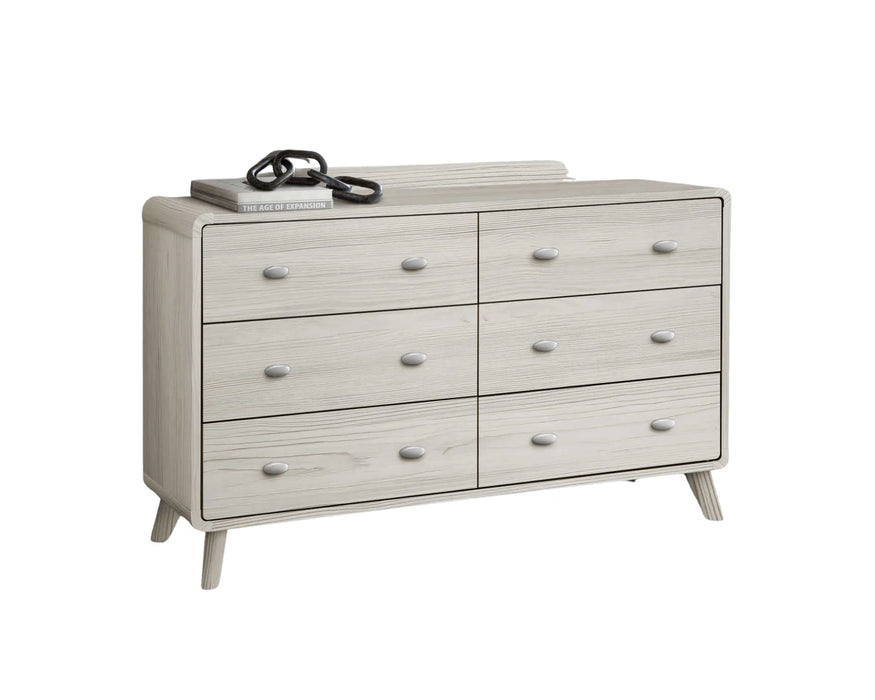 SANDRINE - Commode à 6 tiroirs chêne gris