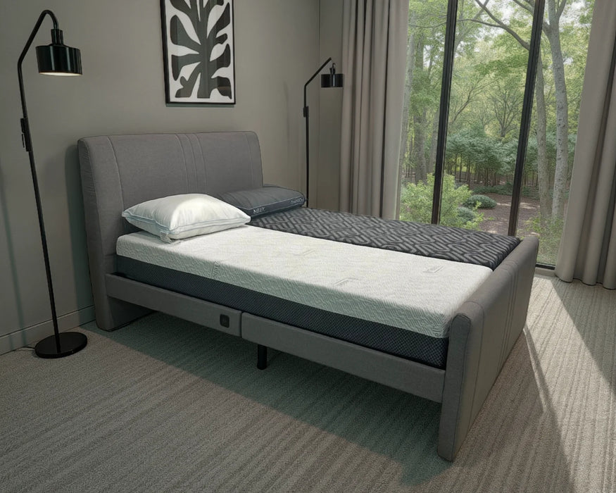GASPARD - Base de lit ajustable électrique avec massage intégré gris