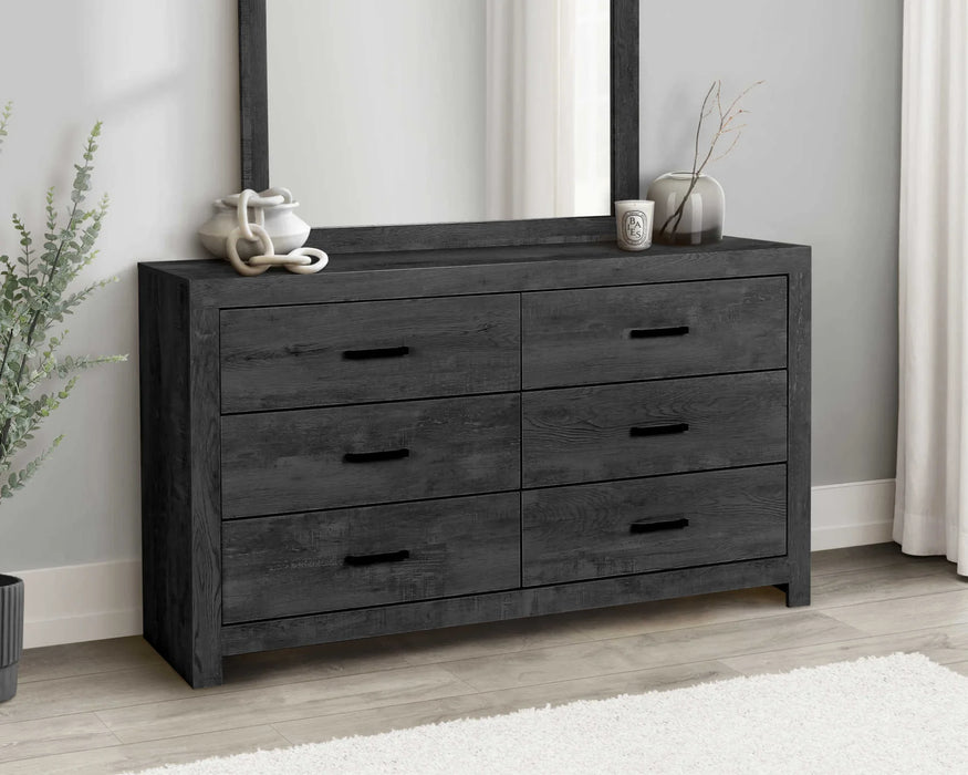SAMUEL - Commode à 6 tiroirs gris graphite