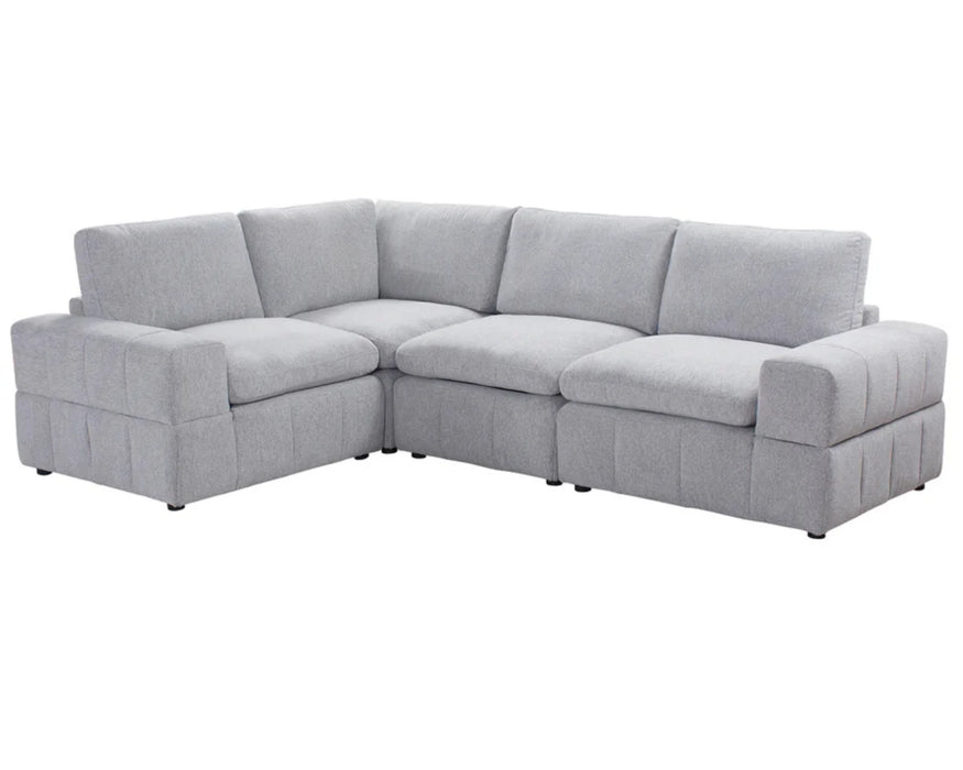ENZO - Sofa modulaire 4 morceaux gris pâle
