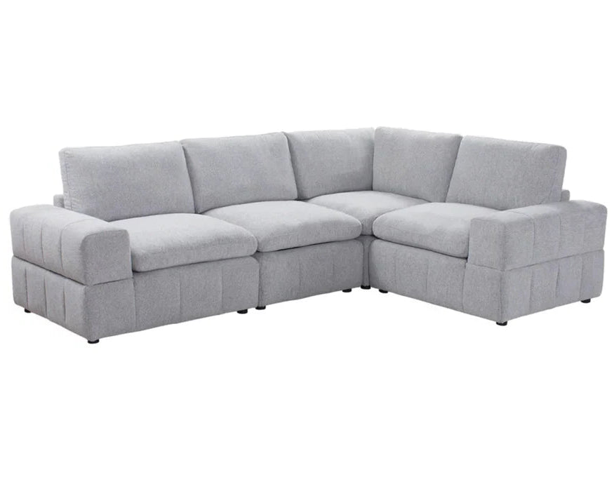 ENZO - Sofa modulaire 4 morceaux gris pâle