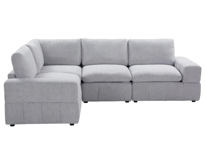 ENZO - Sofa modulaire 4 morceaux gris pâle