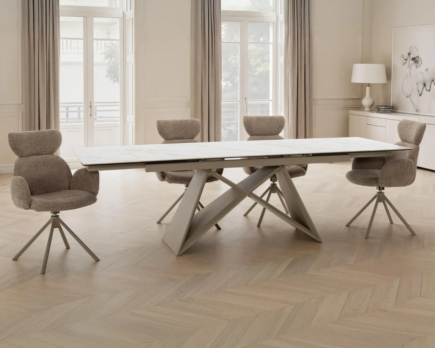 MALIBOU - Table de cuisine extensible 71" - 102" en céramique