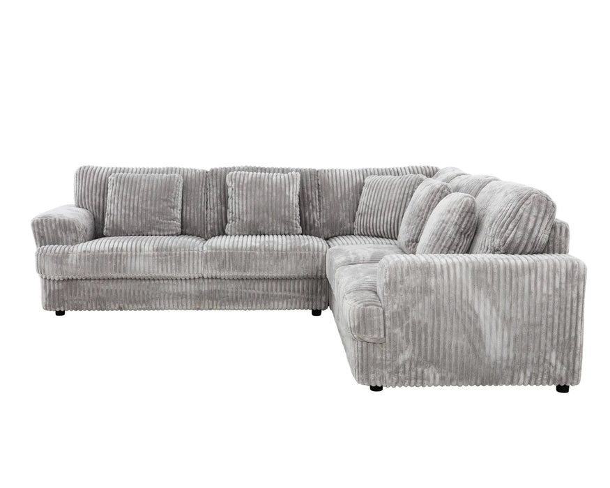 MILANO - Sofa sectionnel 113" corduroy gris