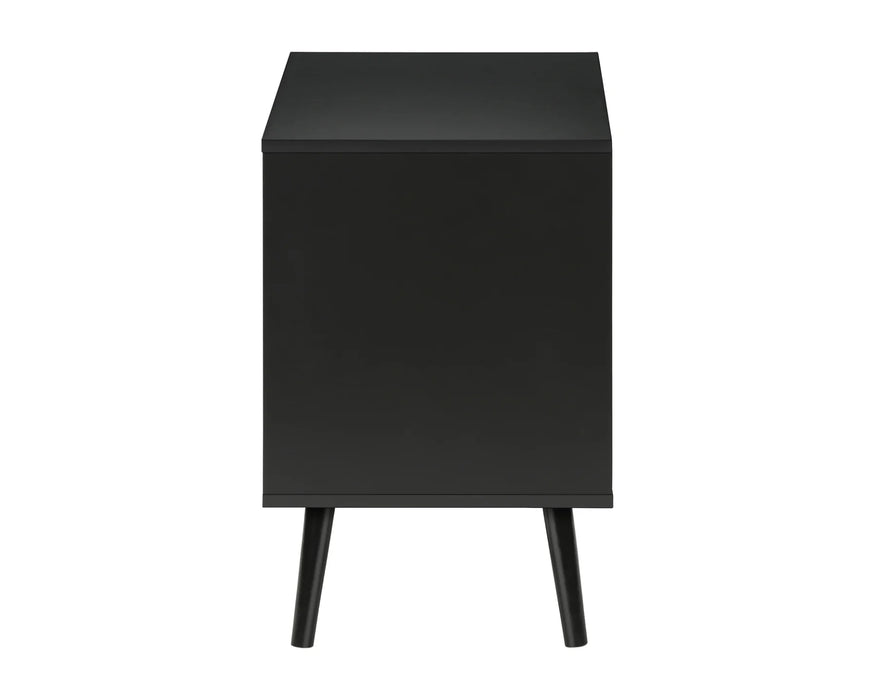 LEIF - Table de chevet 2 tiroirs noir