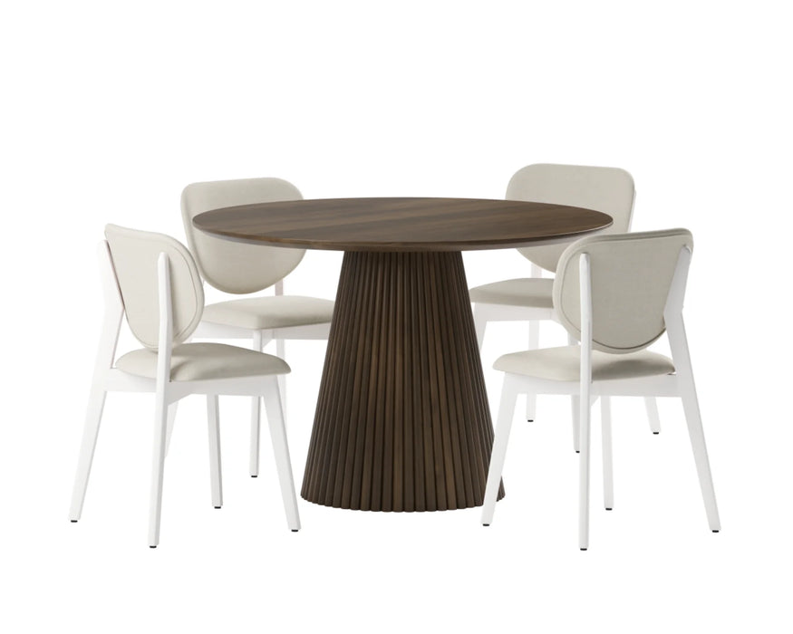 KALLA - Table à manger 48" ronde noyer foncé