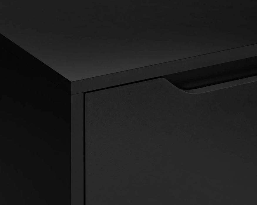 LEIF - Table de chevet 2 tiroirs noir