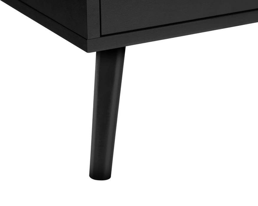 LEIF - Table de chevet 2 tiroirs noir
