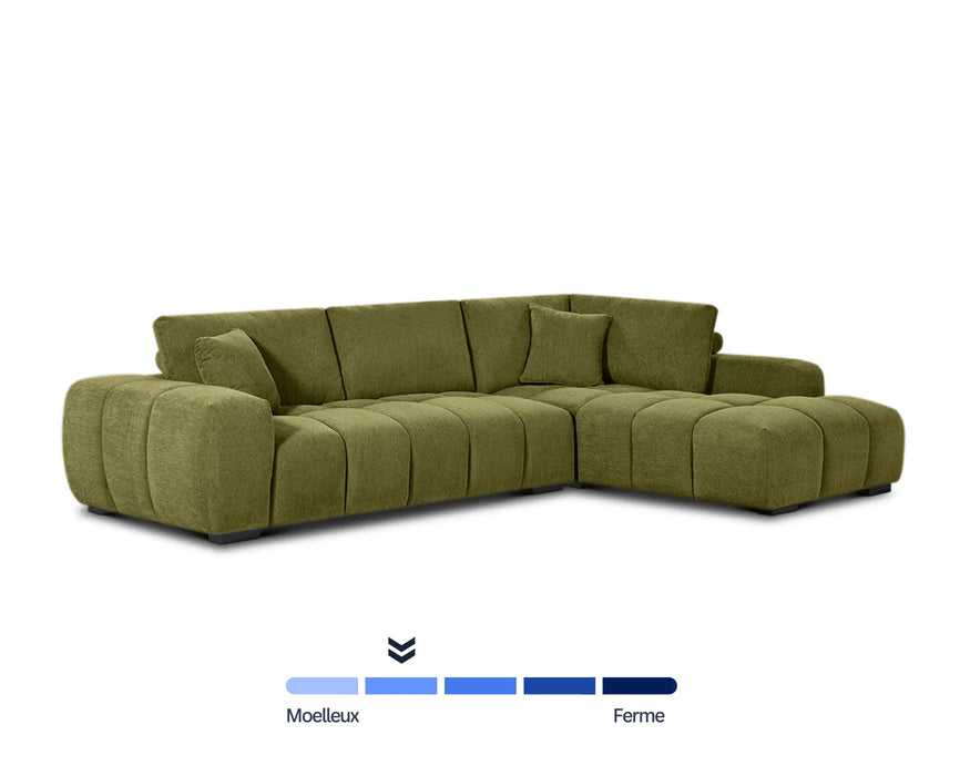 OLIVIA - Sofa sectionnel 120" vert forêt