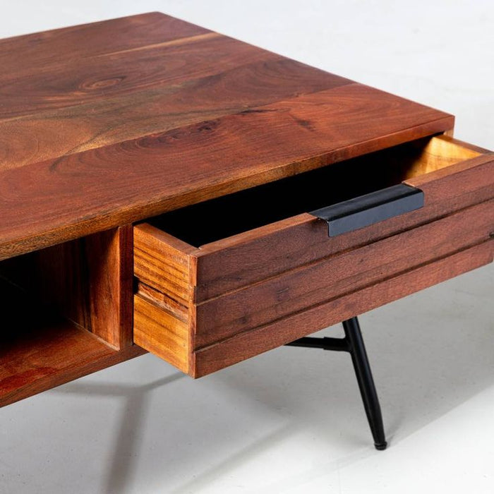 ARIA – Table de salon en acacia massif avec espace de rangement