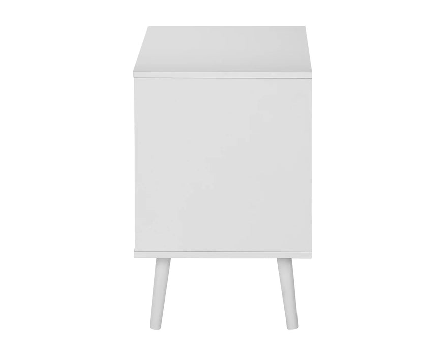 LEIF - Table de chevet 2 tiroirs blanc