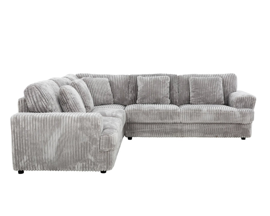MILANO - Sofa sectionnel 113" corduroy gris