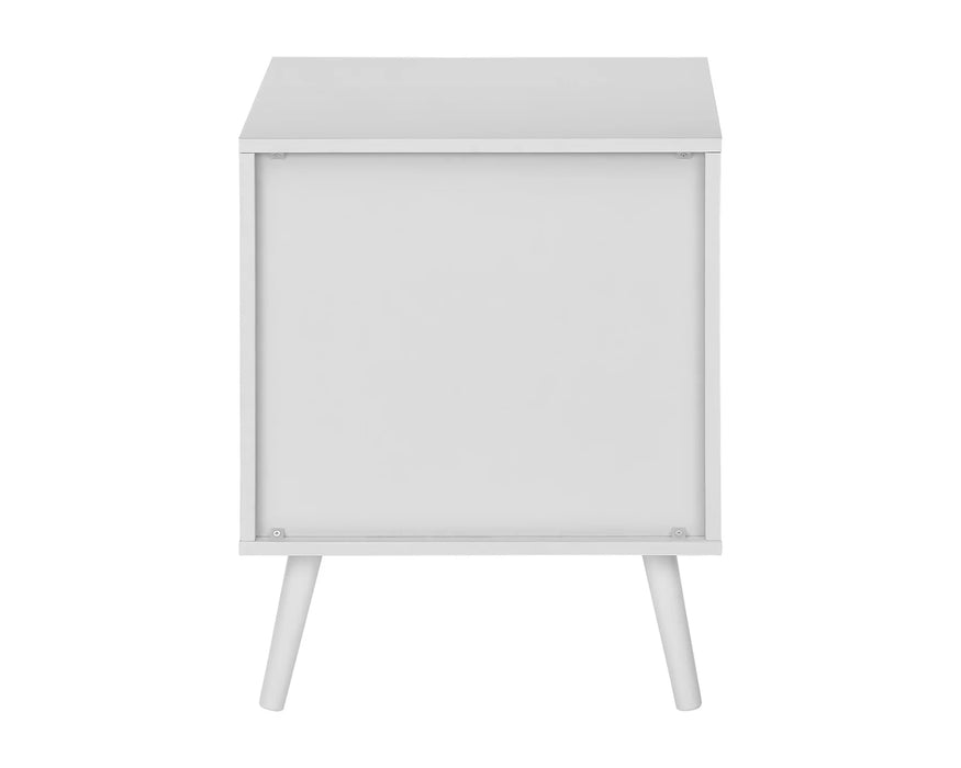 LEIF - Table de chevet 2 tiroirs blanc