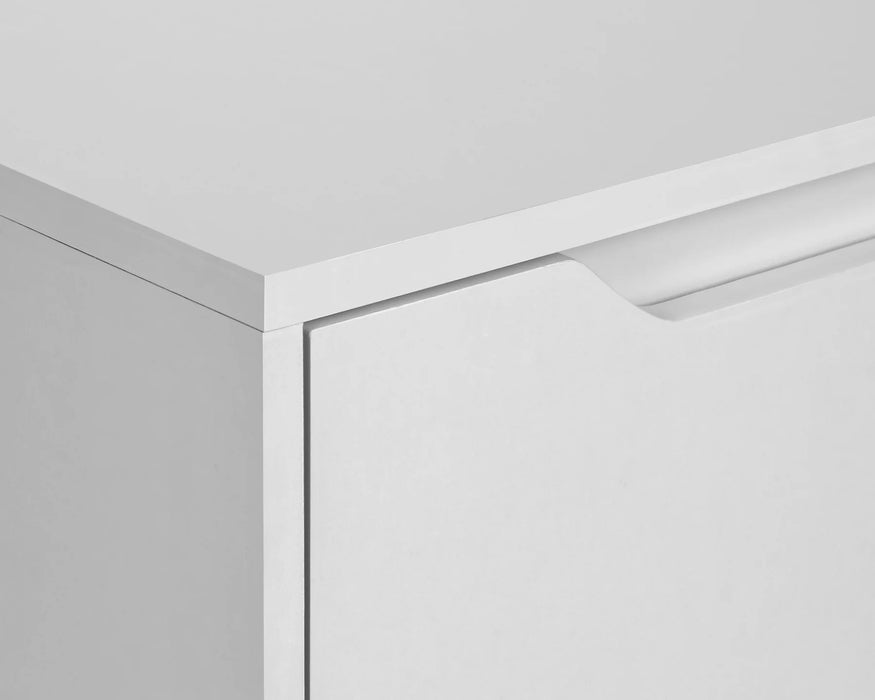 LEIF - Table de chevet 2 tiroirs blanc
