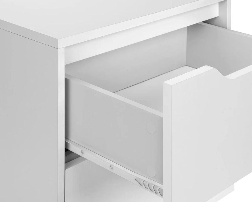 LEIF - Table de chevet 2 tiroirs blanc