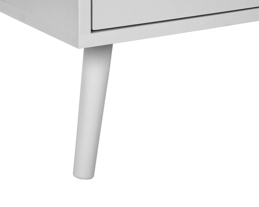 LEIF - Table de chevet 2 tiroirs blanc