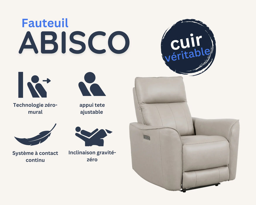 ABISCO - Fauteuil inclinable 32" gris