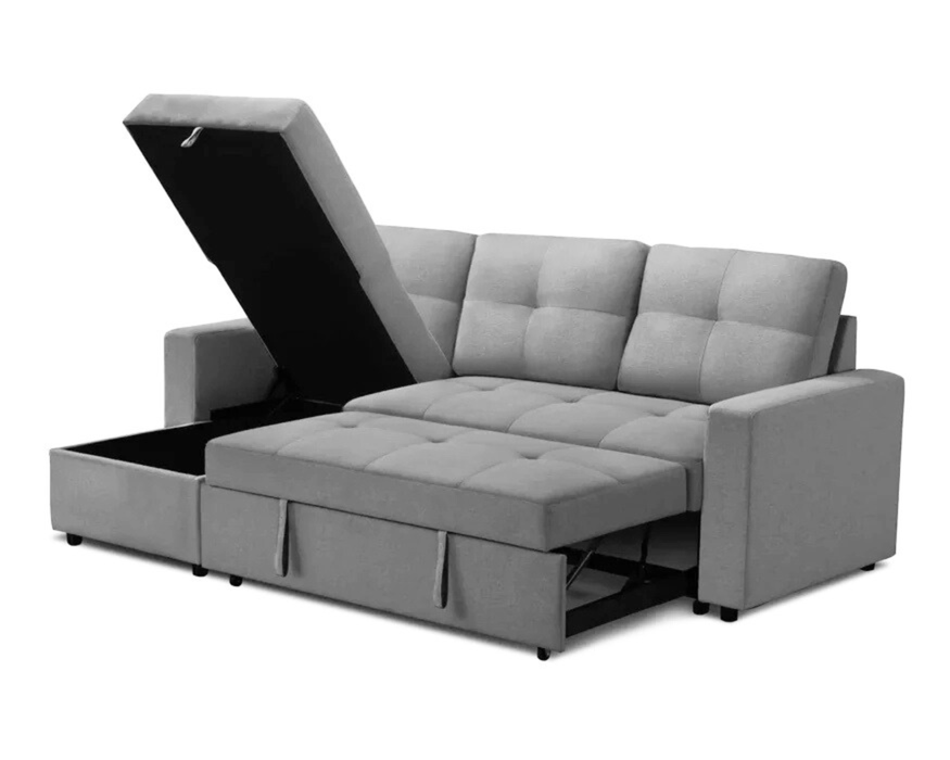 LEO - Sofa-lit 90" réversible gris foncé