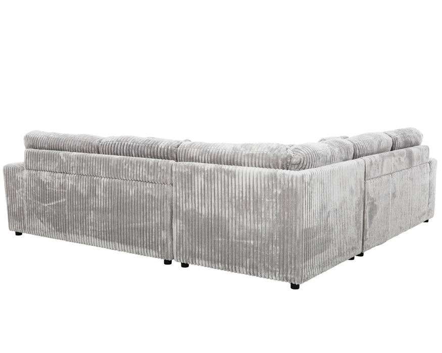 MILANO - Sofa sectionnel 113" corduroy gris