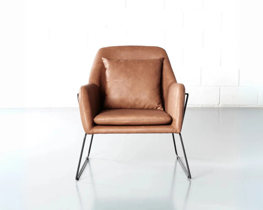 BROOK - Fauteuil 28" cuir végan brun