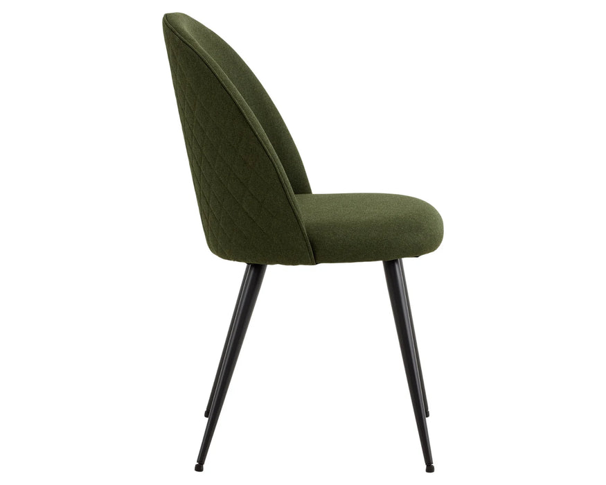 MÉLINA - Chaise de salle à manger vert forêt